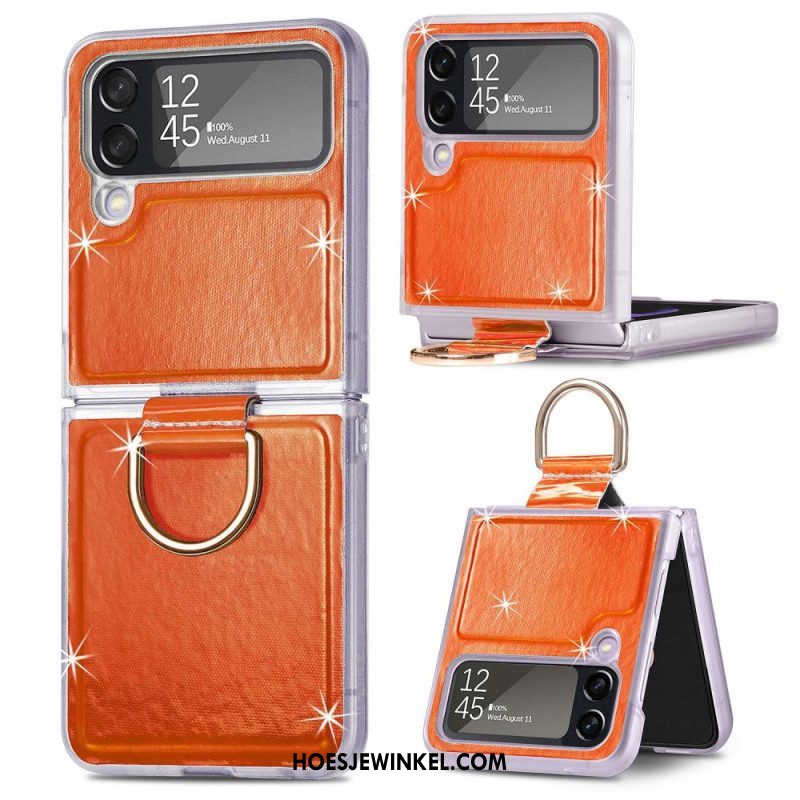 Hoesje voor Samsung Galaxy Z Flip 4 Folio-hoesje Elektrische Kleuren En Ring