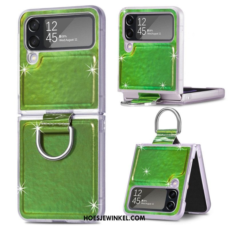 Hoesje voor Samsung Galaxy Z Flip 4 Folio-hoesje Elektrische Kleuren En Ring