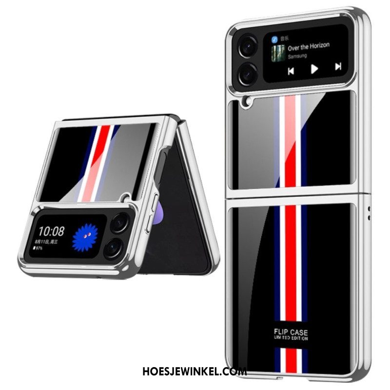 Hoesje voor Samsung Galaxy Z Flip 4 Folio-hoesje Gkk Driekleurig Gehard Glas