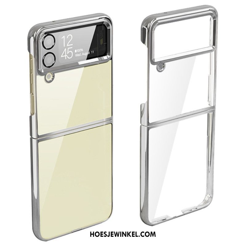 Hoesje voor Samsung Galaxy Z Flip 4 Folio-hoesje Randen In Metalen Stijl