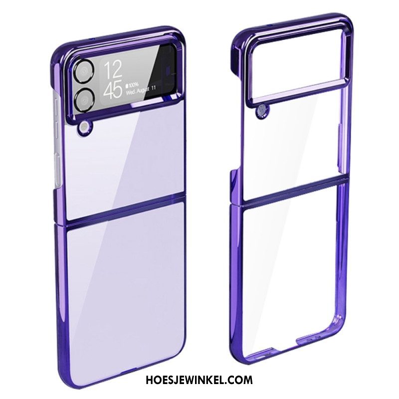 Hoesje voor Samsung Galaxy Z Flip 4 Folio-hoesje Randen In Metalen Stijl