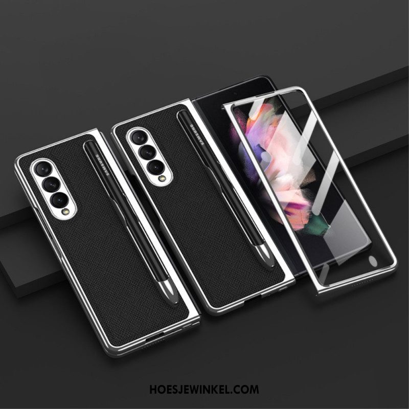 Hoesje voor Samsung Galaxy Z Fold 3 5G Bescherming Hoesje Gkk-schermbeschermer En Houder Voor Stylus