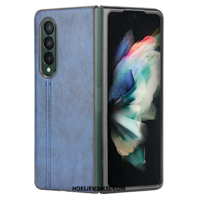 Hoesje voor Samsung Galaxy Z Fold 3 5G Couture-leereffect