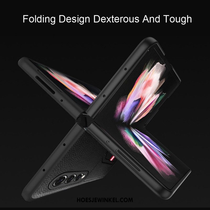 Hoesje voor Samsung Galaxy Z Fold 3 5G Litchi Lederen Dubbele Kaarthouder