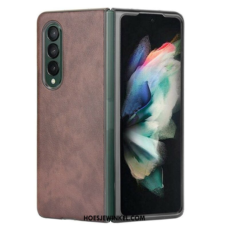 Hoesje voor Samsung Galaxy Z Fold 3 5G Litchi-leereffect