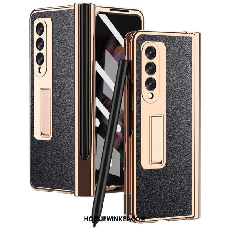 Hoesje voor Samsung Galaxy Z Fold 3 5G Multifunctioneel Litchi-leer