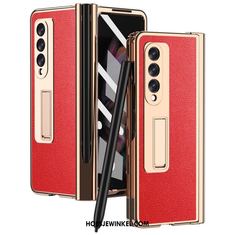 Hoesje voor Samsung Galaxy Z Fold 3 5G Multifunctioneel Litchi-leer