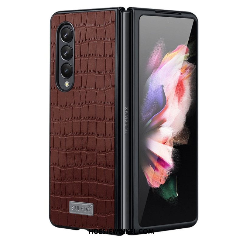 Hoesje voor Samsung Galaxy Z Fold 3 5G Stijl Krokodillenleer Sulada