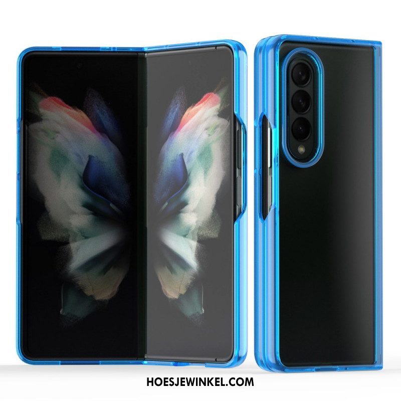 Hoesje voor Samsung Galaxy Z Fold 3 5G Transparant Gekleurde Randen