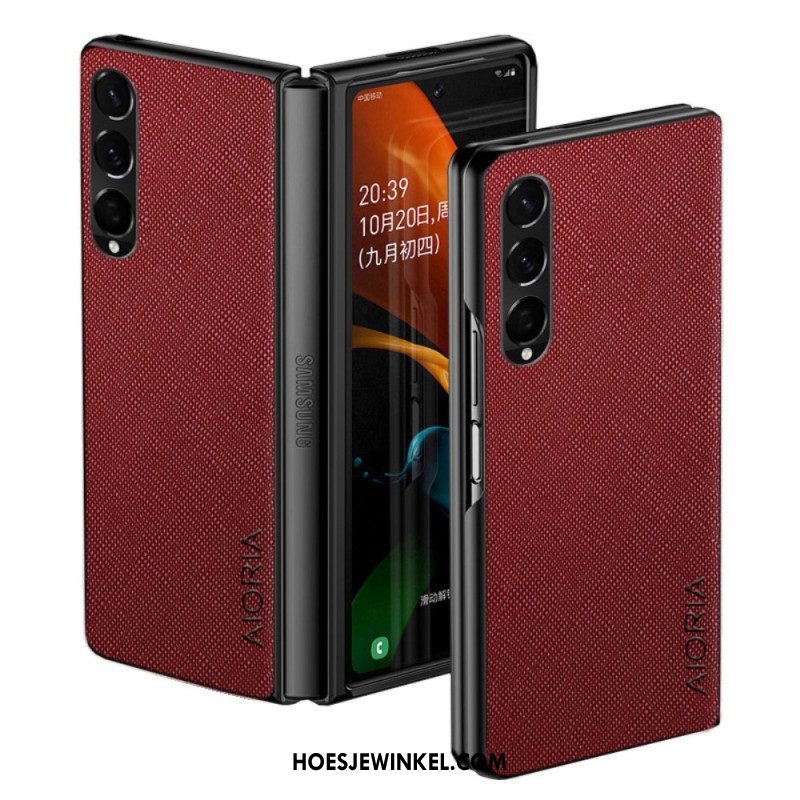 Hoesje voor Samsung Galaxy Z Fold 4 Aioria Kunstleer Geweven Textuur