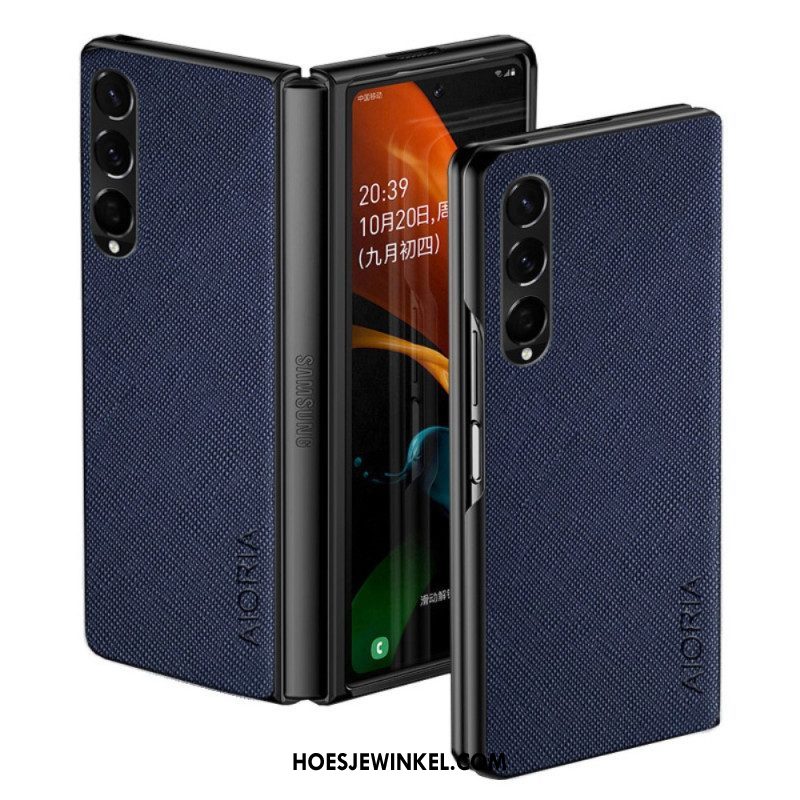 Hoesje voor Samsung Galaxy Z Fold 4 Aioria Kunstleer Geweven Textuur