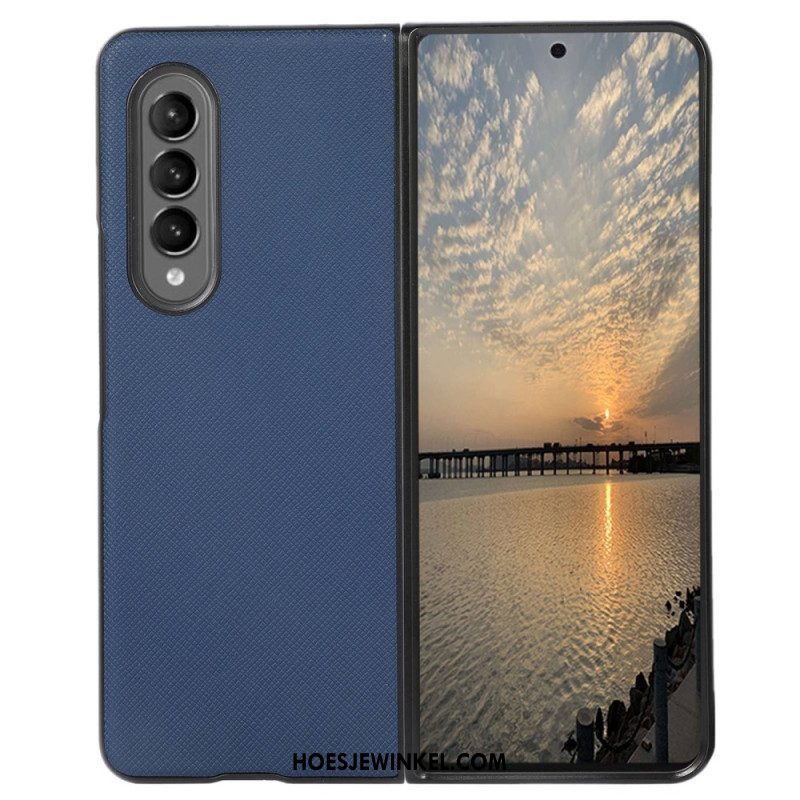 Hoesje voor Samsung Galaxy Z Fold 4 Dwarstextuur Van Imitatieleer