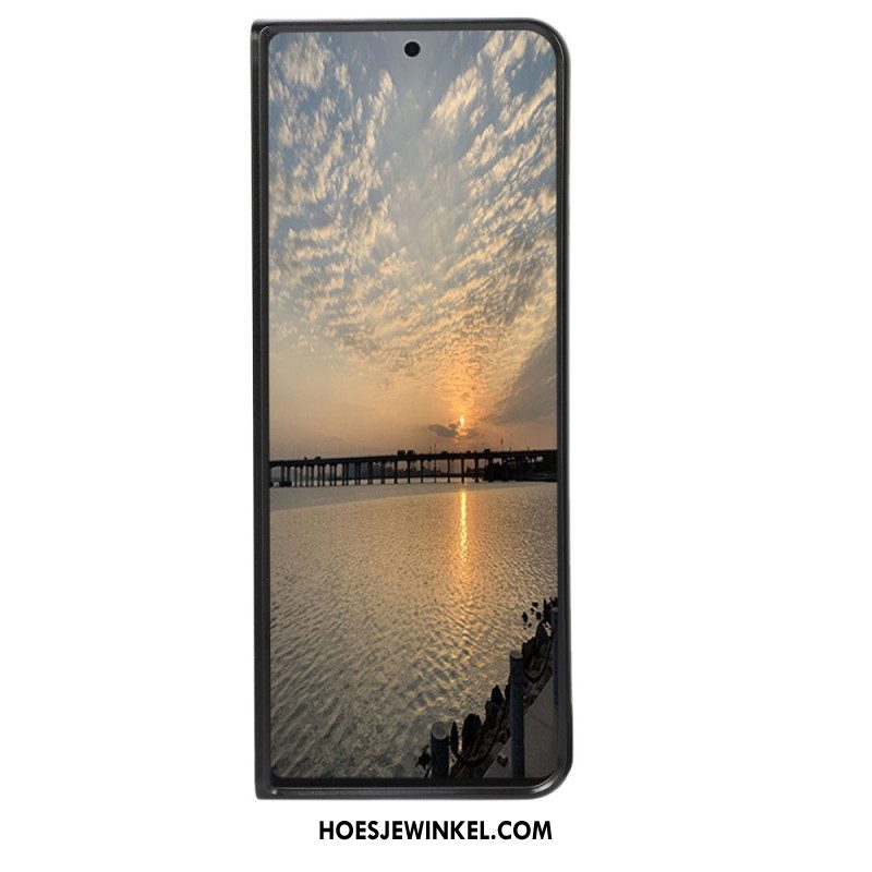 Hoesje voor Samsung Galaxy Z Fold 4 Imitatie Krokodillenleer