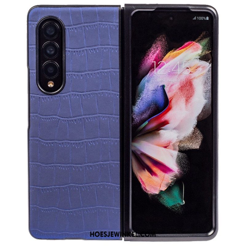 Hoesje voor Samsung Galaxy Z Fold 4 In Reliëf Gemaakte Krokodil