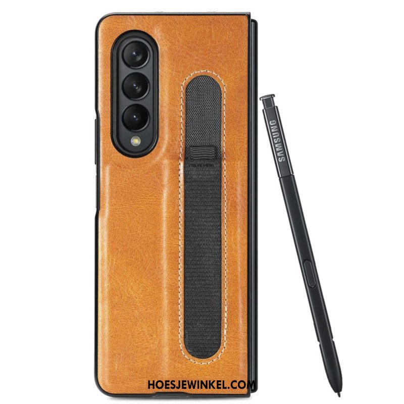 Hoesje voor Samsung Galaxy Z Fold 4 Stylus Van Kunstleer