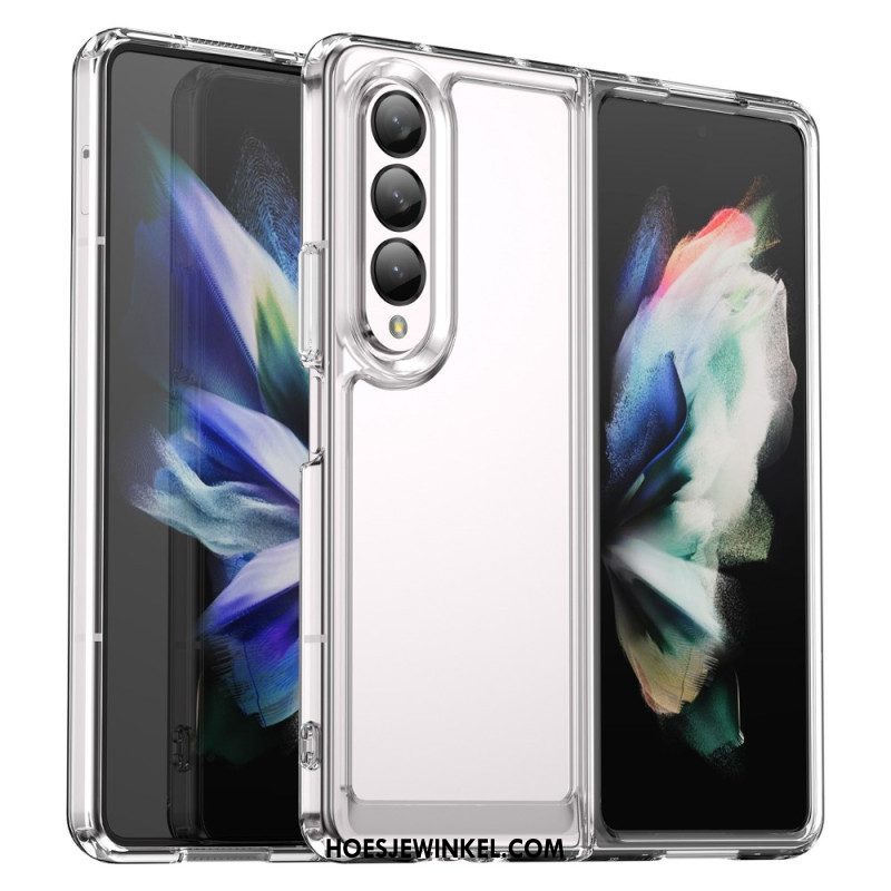 Hoesje voor Samsung Galaxy Z Fold 4 Transparant Gekleurde Randen