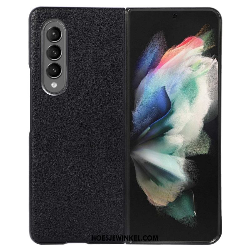 Hoesje voor Samsung Galaxy Z Fold 4 Tweekleurig Kunstleer Met Textuur