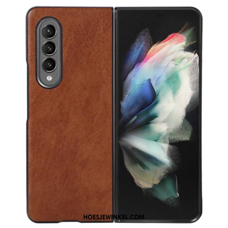 Hoesje voor Samsung Galaxy Z Fold 4 Tweekleurig Kunstleer Met Textuur