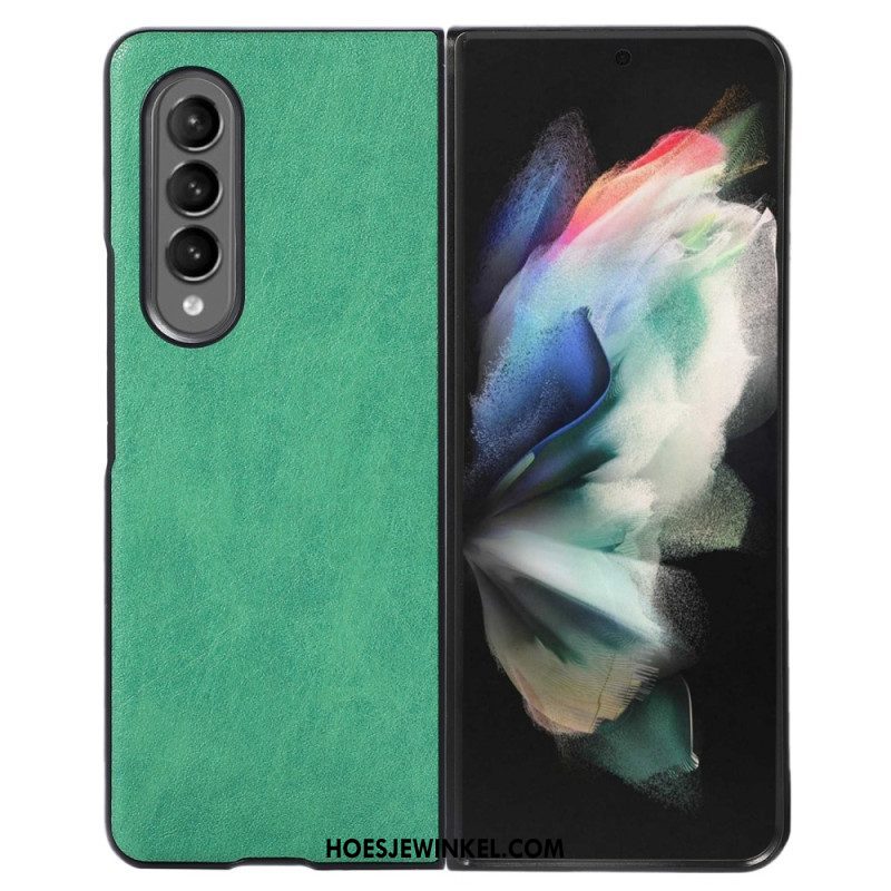 Hoesje voor Samsung Galaxy Z Fold 4 Tweekleurig Kunstleer Met Textuur