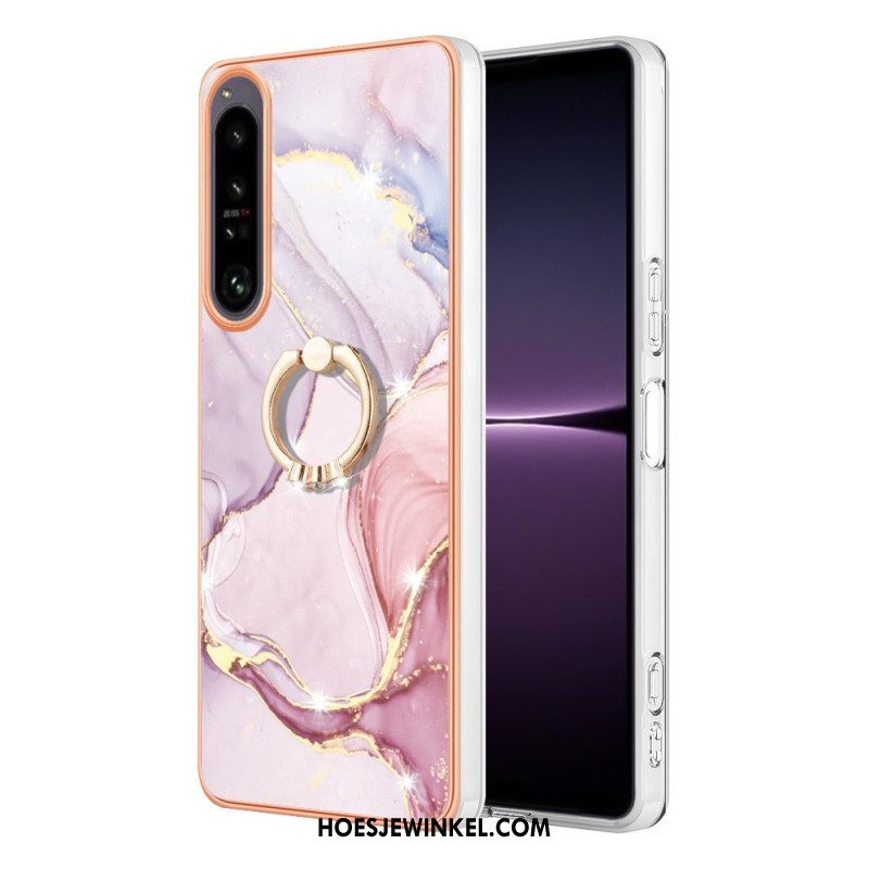 Hoesje voor Sony Xperia 1 IV Marmer Met Ringsteun