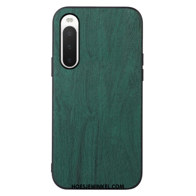 Hoesje voor Sony Xperia 10 IV Kunstleer Houtstructuur