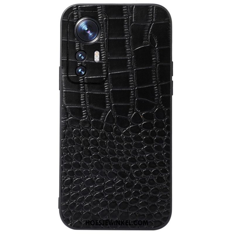 Hoesje voor Xiaomi 12 / 12X Echt Leer Met Krokodiltextuur