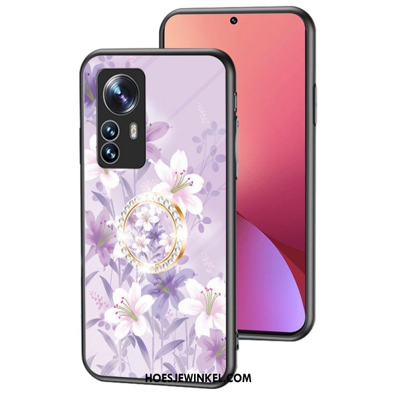 Hoesje voor Xiaomi 12 / 12X Gehard Glas Met Bloemenring