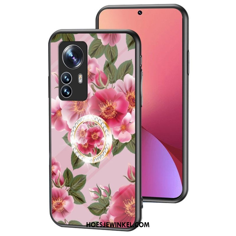 Hoesje voor Xiaomi 12 / 12X Gehard Glas Met Bloemenring