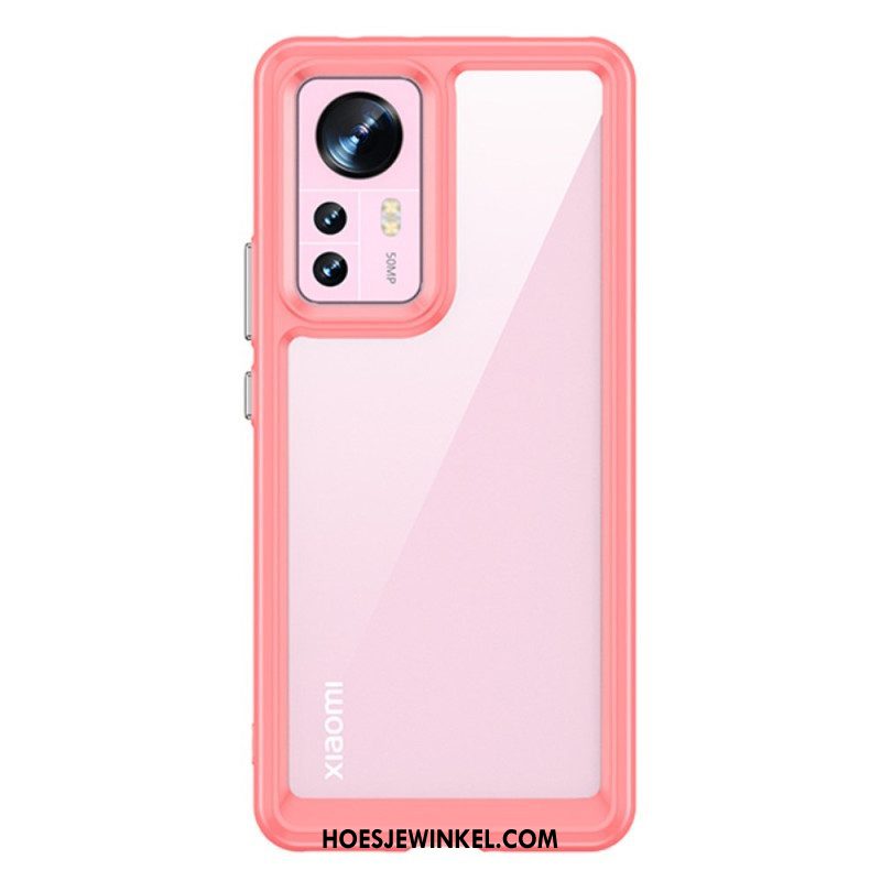 Hoesje voor Xiaomi 12 / 12X Transparant Met Gekleurde Contouren