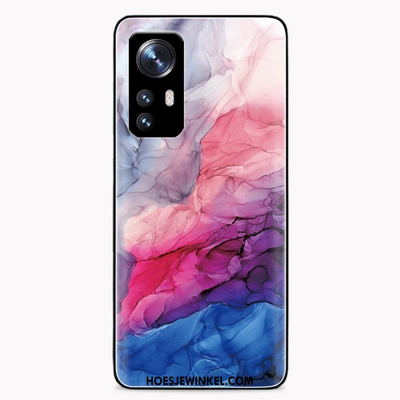 Hoesje voor Xiaomi 12 / 12X Waterverf Marmer Gehard Glas