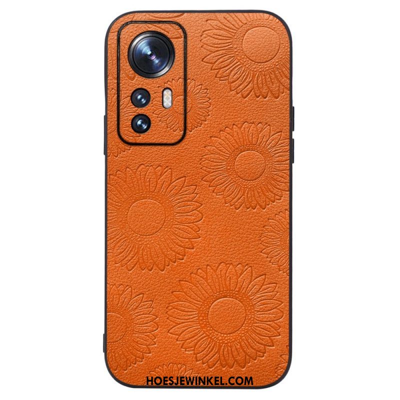 Hoesje voor Xiaomi 12 / 12X Zonnebloemen Van Imitatieleer