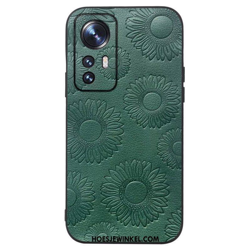 Hoesje voor Xiaomi 12 / 12X Zonnebloemen Van Imitatieleer