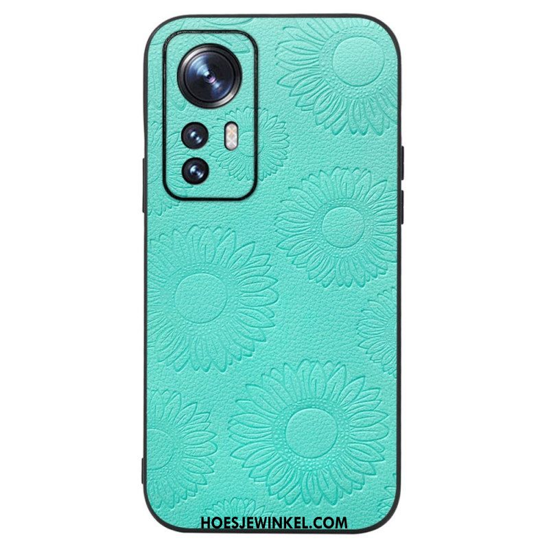 Hoesje voor Xiaomi 12 / 12X Zonnebloemen Van Imitatieleer