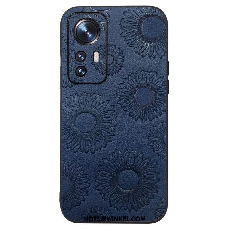 Hoesje voor Xiaomi 12 / 12X Zonnebloemen Van Imitatieleer