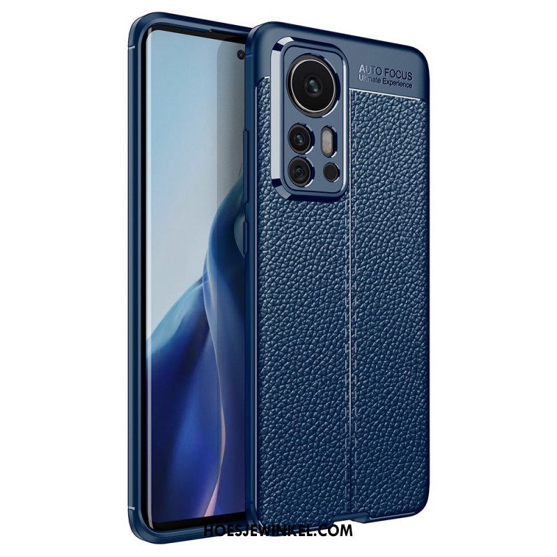 Hoesje voor Xiaomi 12 Pro Dubbellijnig Litchi-leereffect