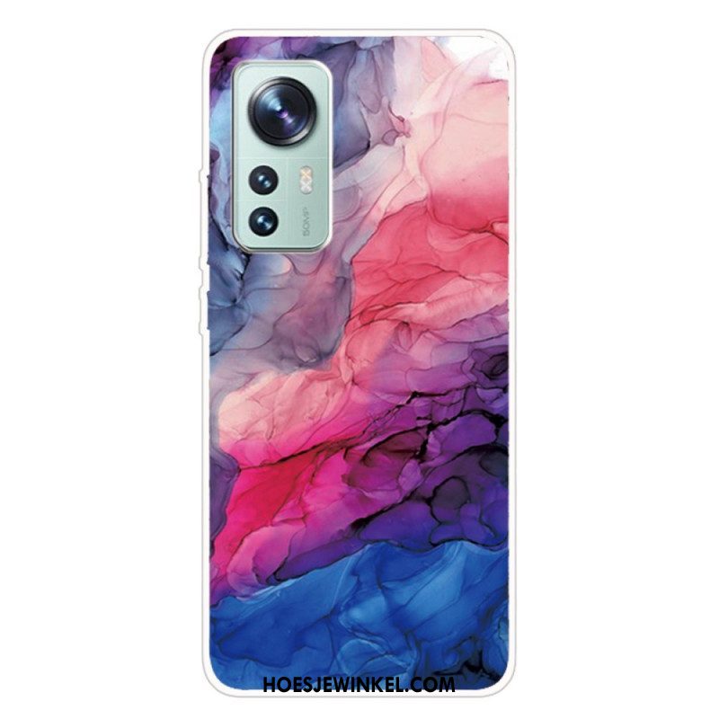 Hoesje voor Xiaomi 12 Pro Siliconen Marmer Aquarel