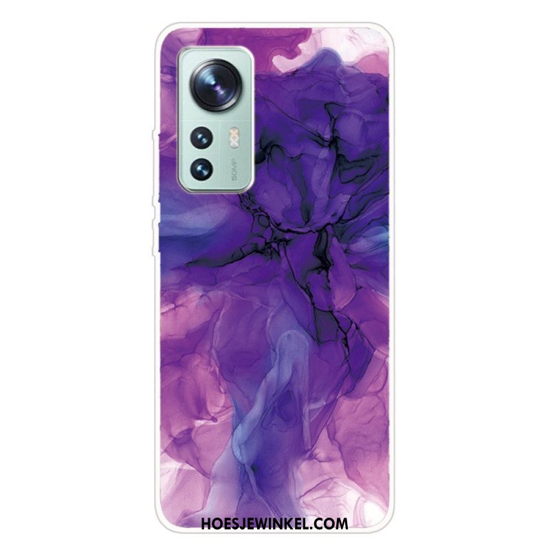 Hoesje voor Xiaomi 12 Pro Siliconen Marmer Aquarel