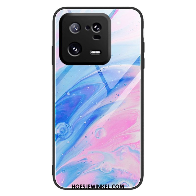 Hoesje voor Xiaomi 13 Pro Marmeren Kleuren Gehard Glas