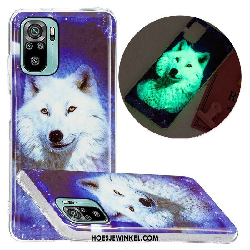 Hoesje voor Xiaomi Redmi Note 10 / 10S Fluorescerende Wolf-serie