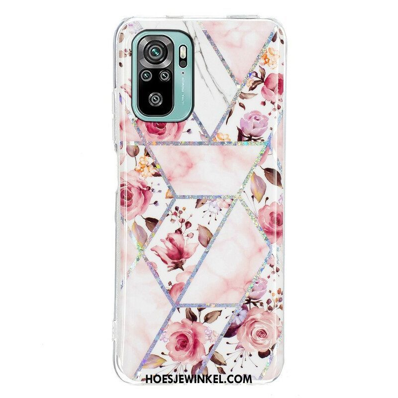 Hoesje voor Xiaomi Redmi Note 10 / 10S Gemarmerde Bloemen