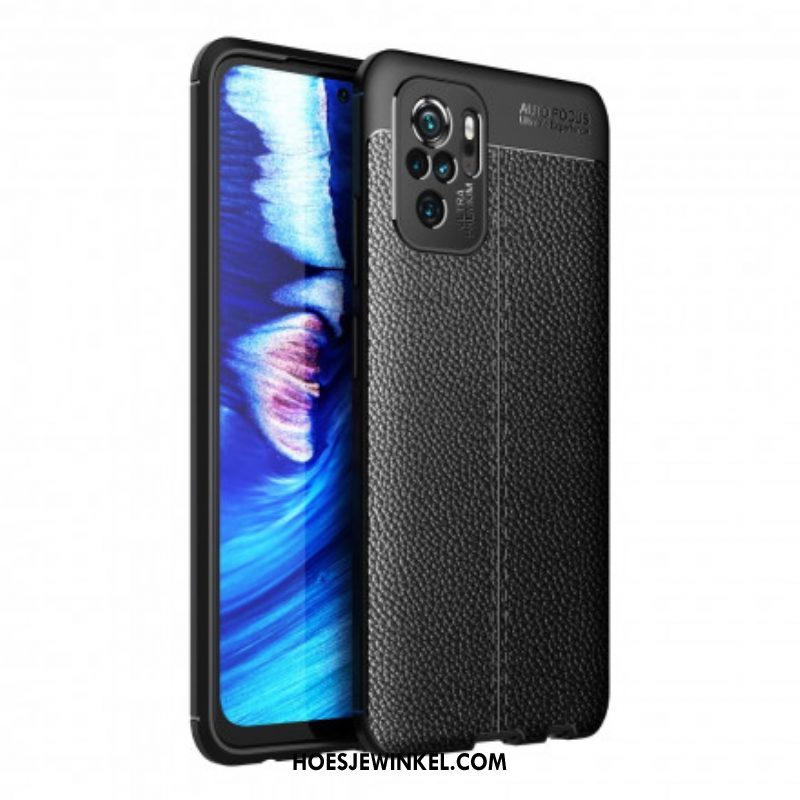 Hoesje voor Xiaomi Redmi Note 10 / 10S Ledereffect Litchi Dubbele Lijn