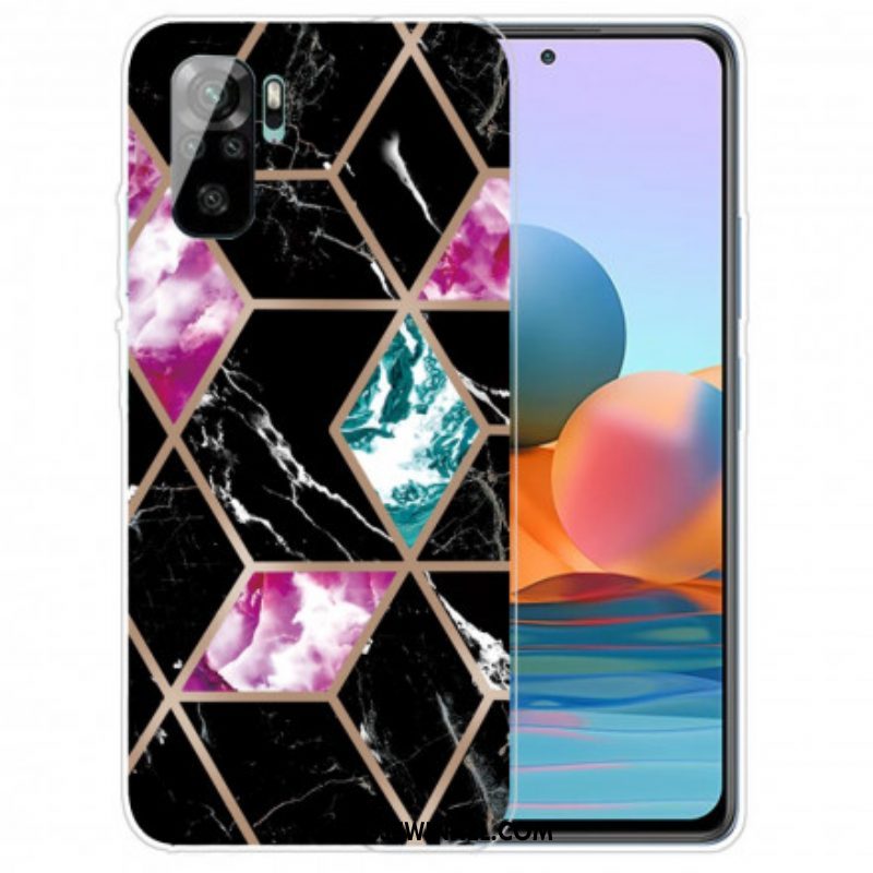 Hoesje voor Xiaomi Redmi Note 10 / 10S Marmer Met Intense Geometrie