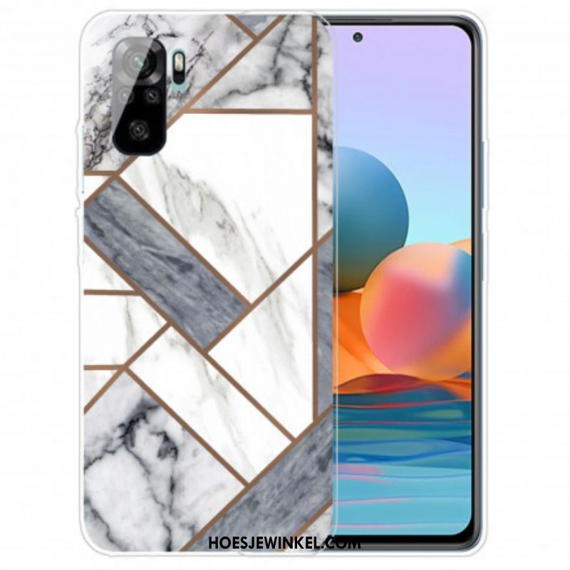 Hoesje voor Xiaomi Redmi Note 10 / 10S Marmer Met Intense Geometrie