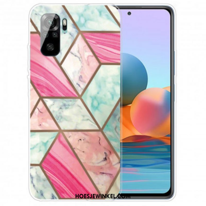 Hoesje voor Xiaomi Redmi Note 10 / 10S Marmer Met Intense Geometrie