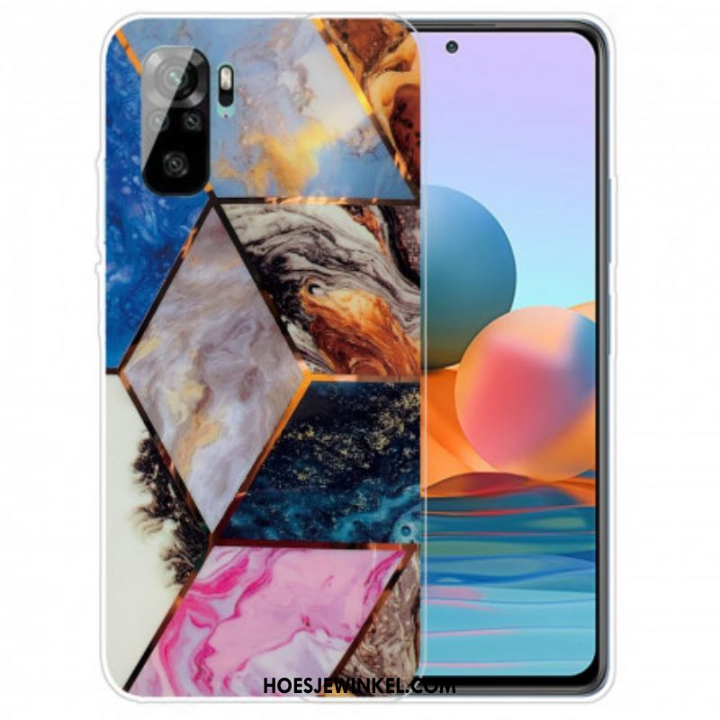 Hoesje voor Xiaomi Redmi Note 10 / 10S Marmer Met Intense Geometrie