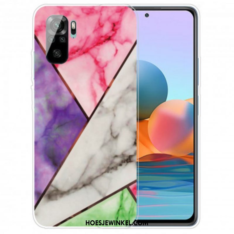 Hoesje voor Xiaomi Redmi Note 10 / 10S Marmer Met Intense Geometrie