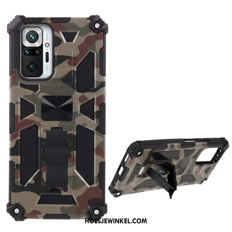 Hoesje voor Xiaomi Redmi Note 10 Pro Camouflage Verwijderbare Ondersteuning