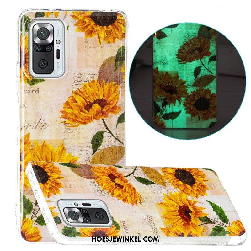 Hoesje voor Xiaomi Redmi Note 10 Pro Fluorescerende Bloemenserie