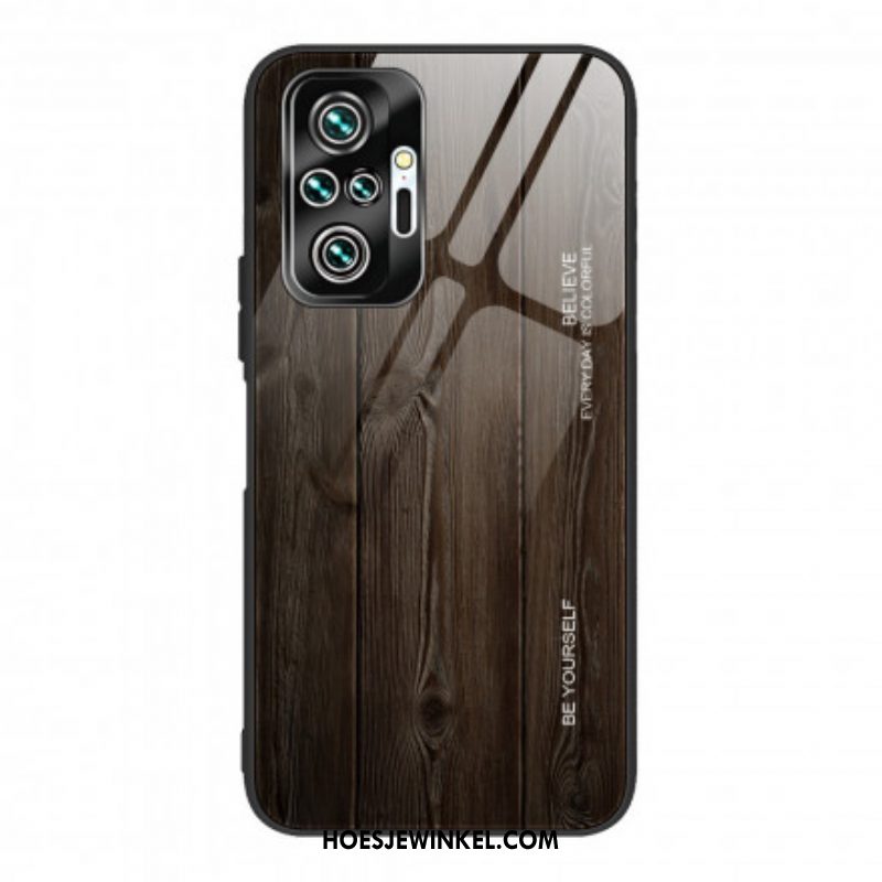 Hoesje voor Xiaomi Redmi Note 10 Pro Houtdesign Gehard Glas