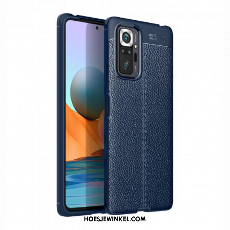 Hoesje voor Xiaomi Redmi Note 10 Pro Ledereffect Litchi Dubbele Lijn